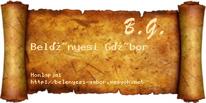 Belényesi Gábor névjegykártya